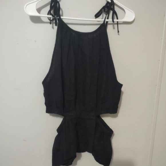 J. Crew Black Cutout Linen Tank Top Size Medium - Picture 6 of 7